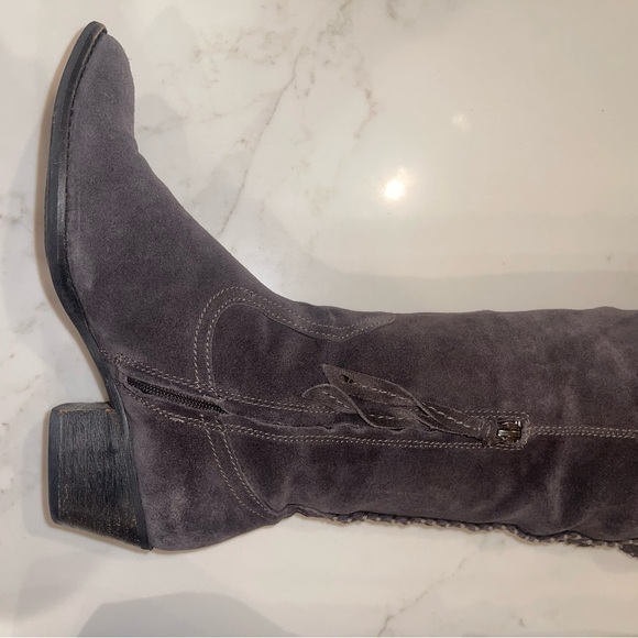 Dolce Vita Over-the-Knee Suede Boots in Gray - Picture 12 of 16